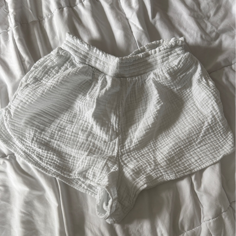 Aerie White Gauzy Shorts
